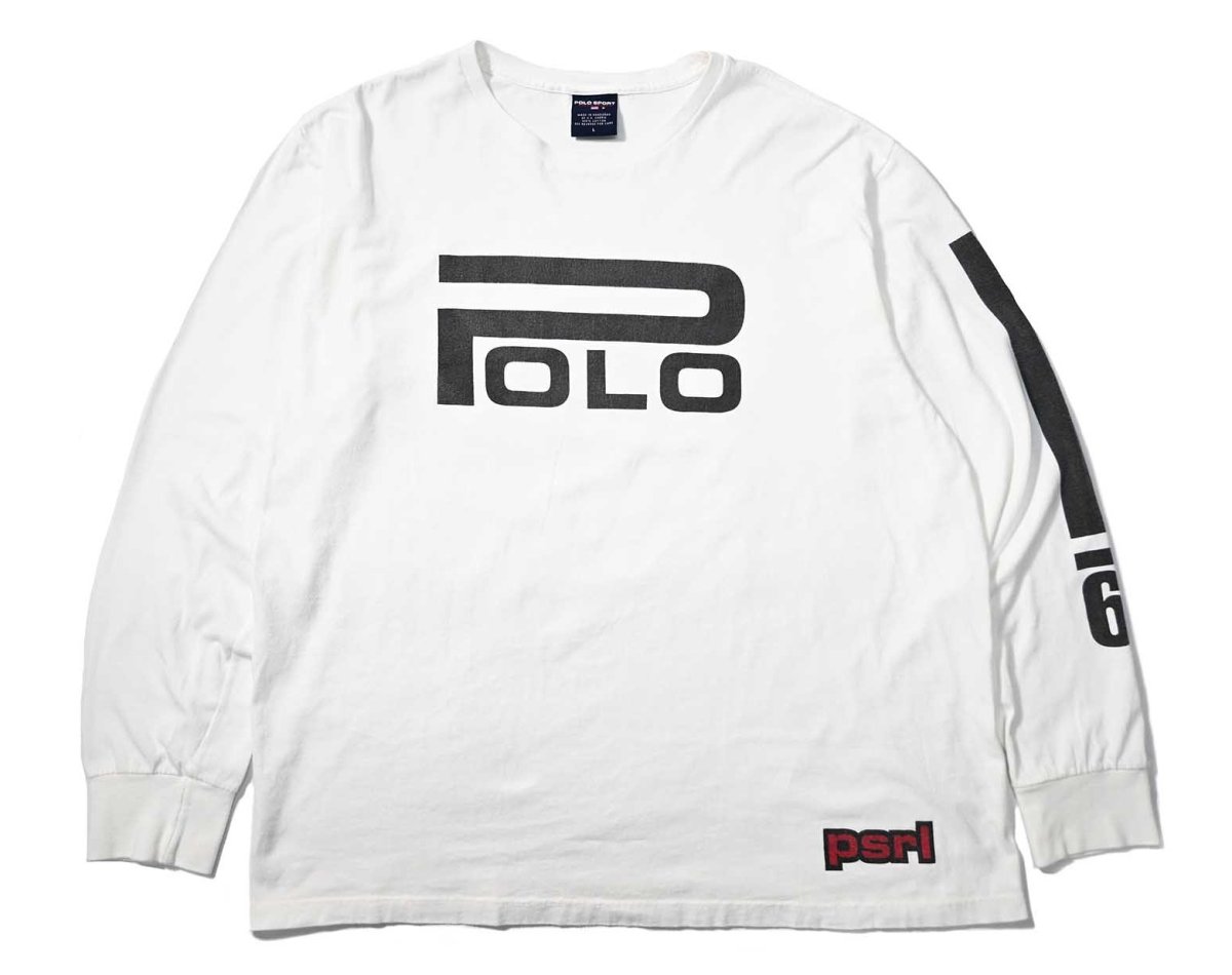 画像1: 90s Used Polo Sport Ralph Lauren L/S Print Tee (1)