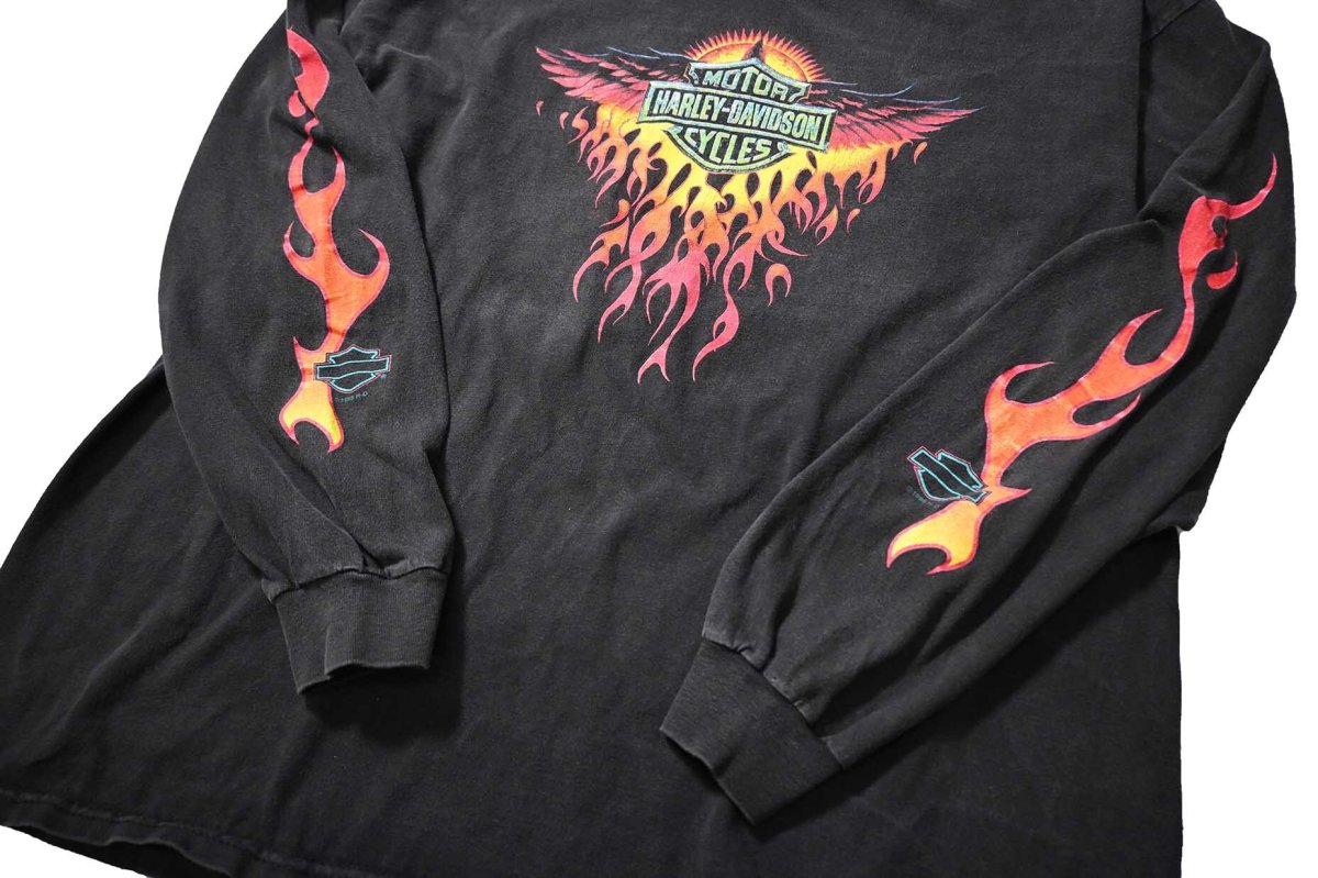 画像4: 90s Used Harley-Davidson L/S Print Tee (4)