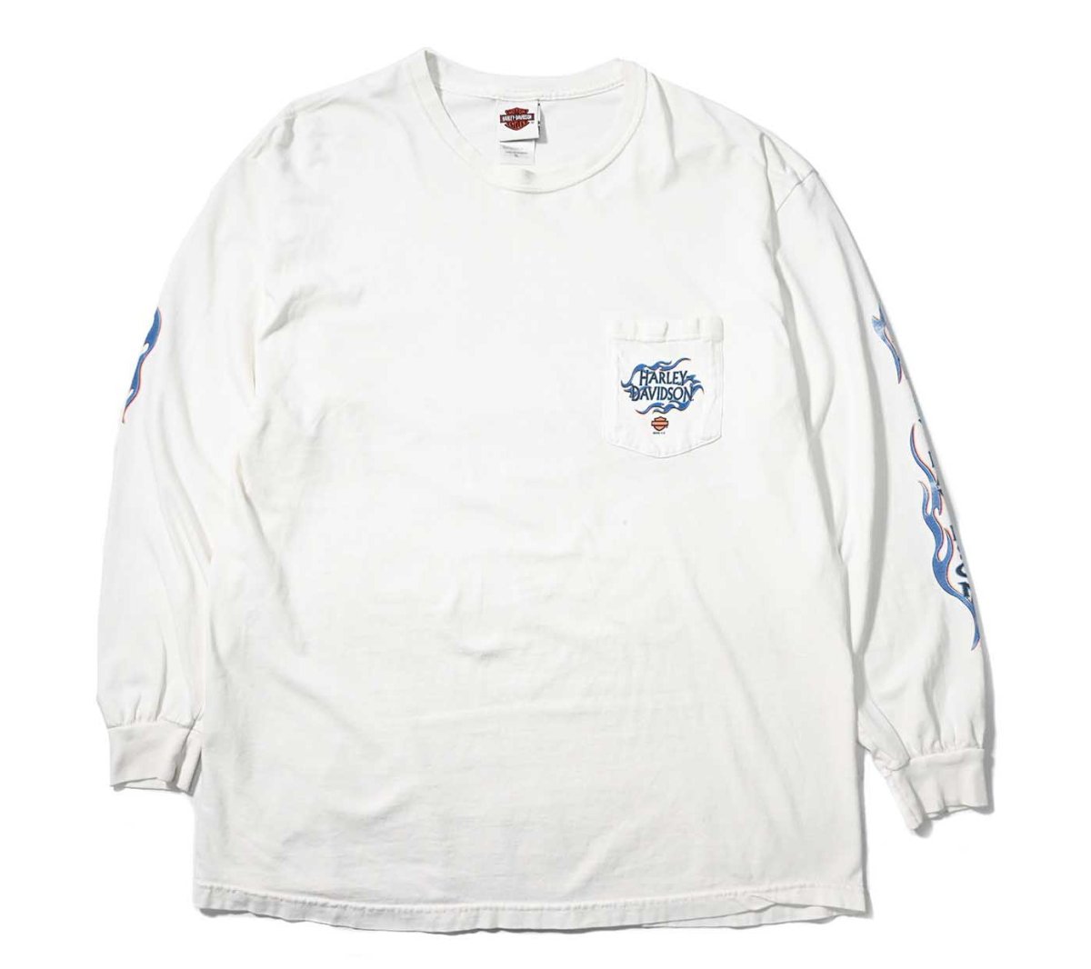 画像1: 00s Used Harley-Davidson L/S Print Pocket Tee made in USA (1)