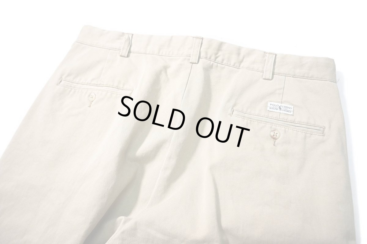 画像4: 90-00s Used Polo Ralph Lauren Pleated Chino Trouser Khaki ラルフローレン (4)