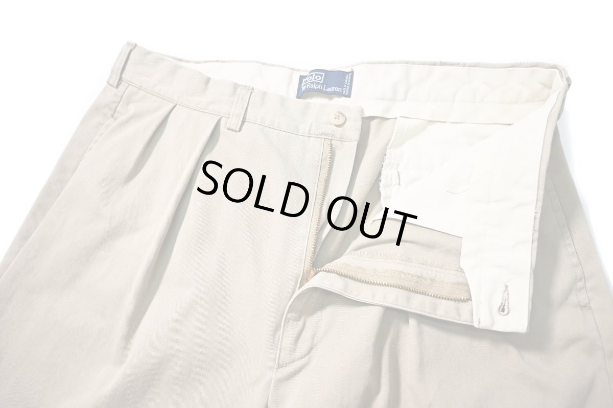 画像5: 90-00s Used Polo Ralph Lauren Pleated Chino Trouser Khaki ラルフローレン (5)