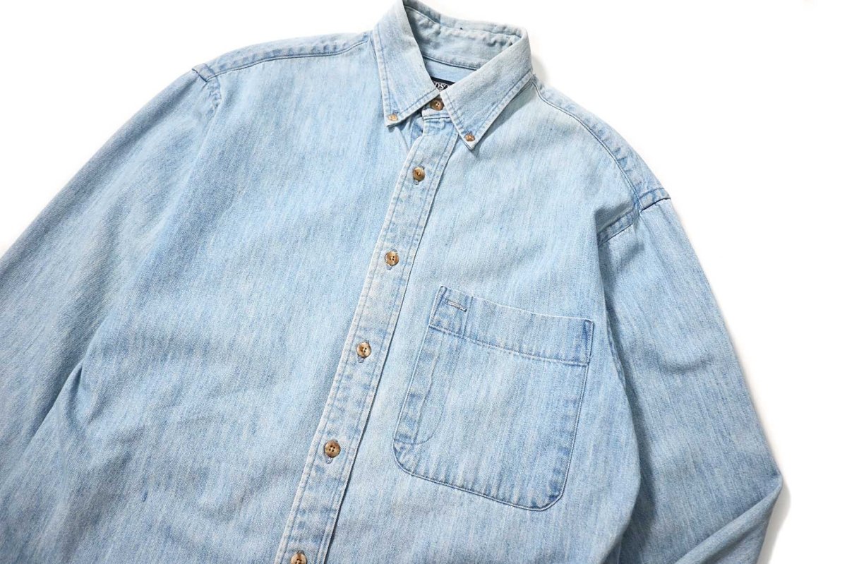 画像2: 90s Used Lands' End Denim B/D Shirt (2)
