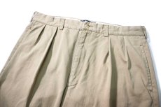画像2: 90-00s Used Polo Ralph Lauren Pleated Chino Trouser Khaki ラルフローレン (2)