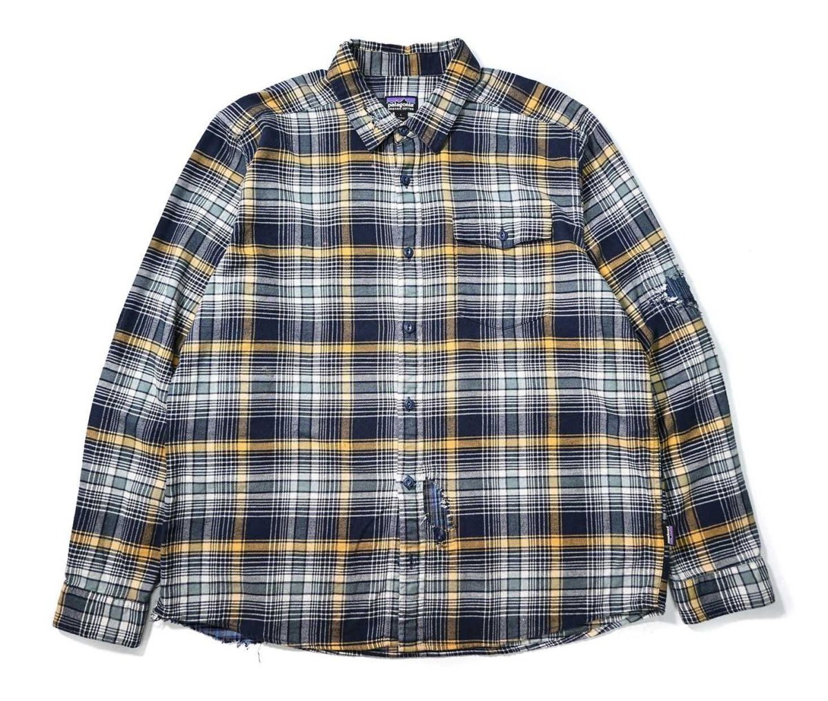 画像1: 18' Used patagonia Customized Lightweight Fjord Flannel Shirt (1)
