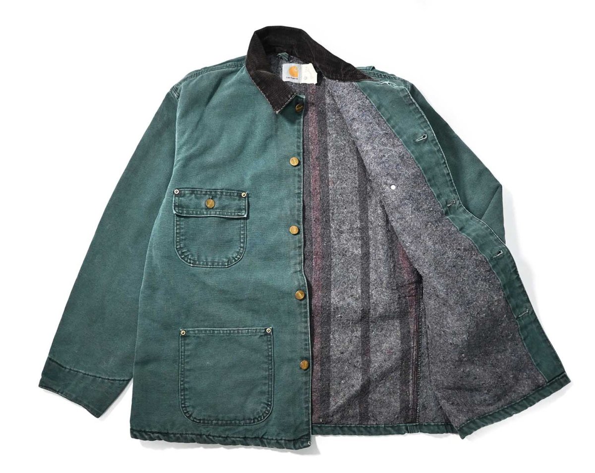 画像6: 90s Used Carhartt Blanket Lined Michigan Chore Coat made in USA (6)