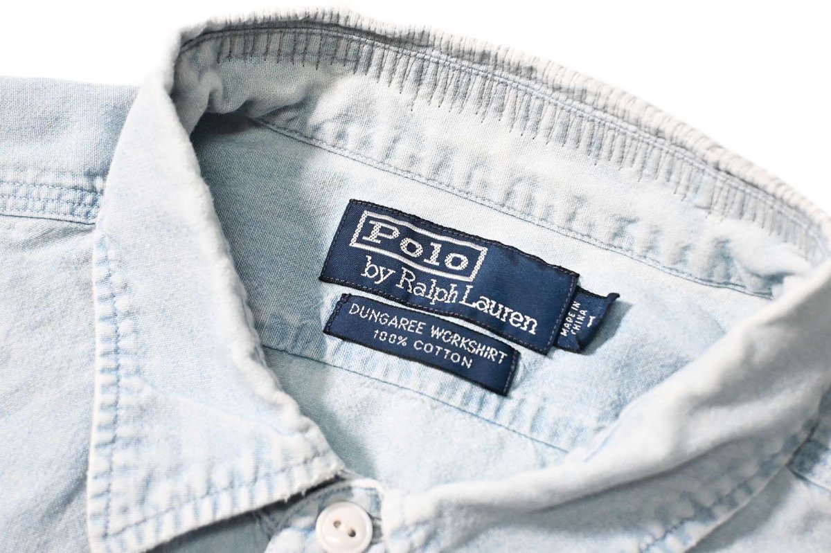 画像5: 90-00s Used Polo Ralph Lauren Dungaree Work Shirt (5)