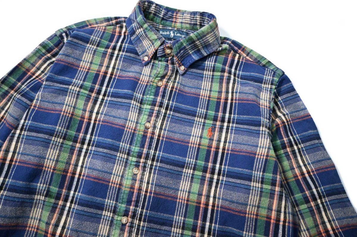 画像2: 90-00s Used Ralph Lauren Flannel B/D Shirt (2)