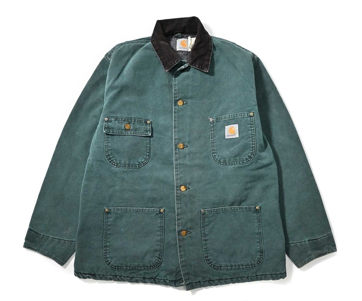 画像1: 90s Used Carhartt Blanket Lined Michigan Chore Coat made in USA (1)