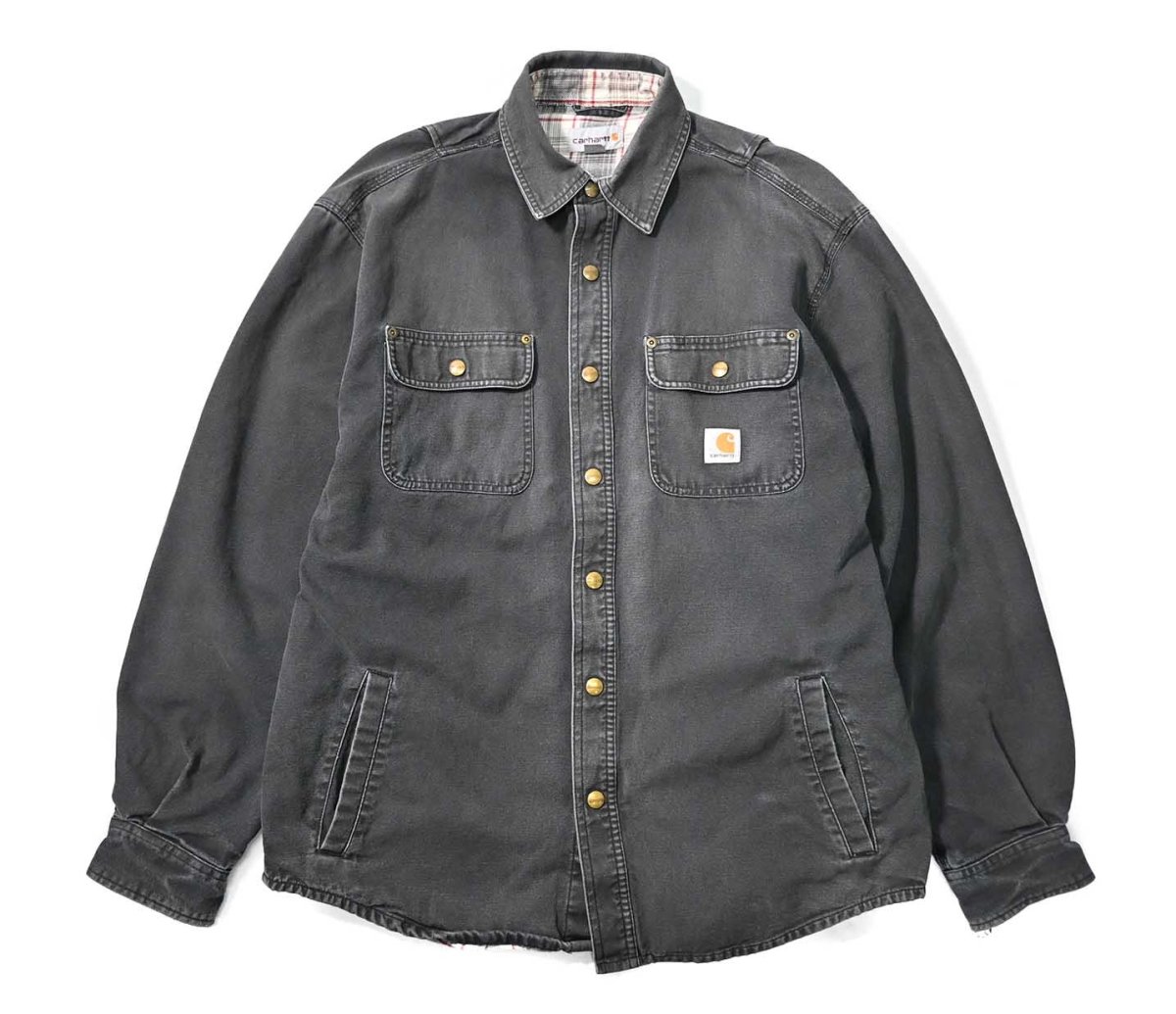 画像1: Used Carhartt Weathered Canvas Shirt Jacket (1)