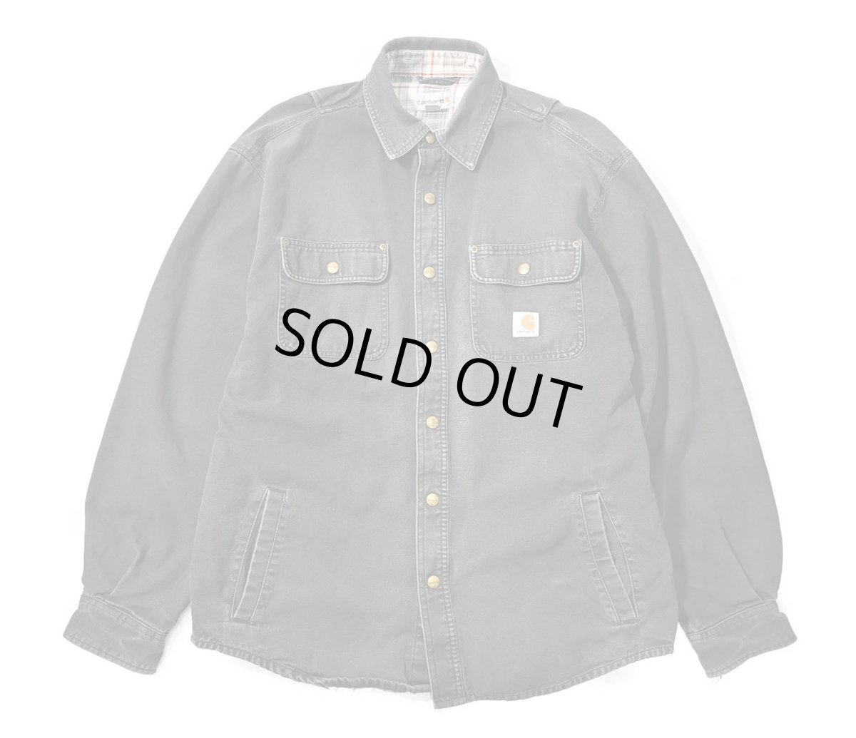 画像1: Used Carhartt Weathered Canvas Shirt Jacket (1)