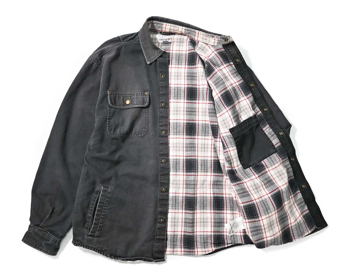 画像5: Used Carhartt Weathered Canvas Shirt Jacket (5)
