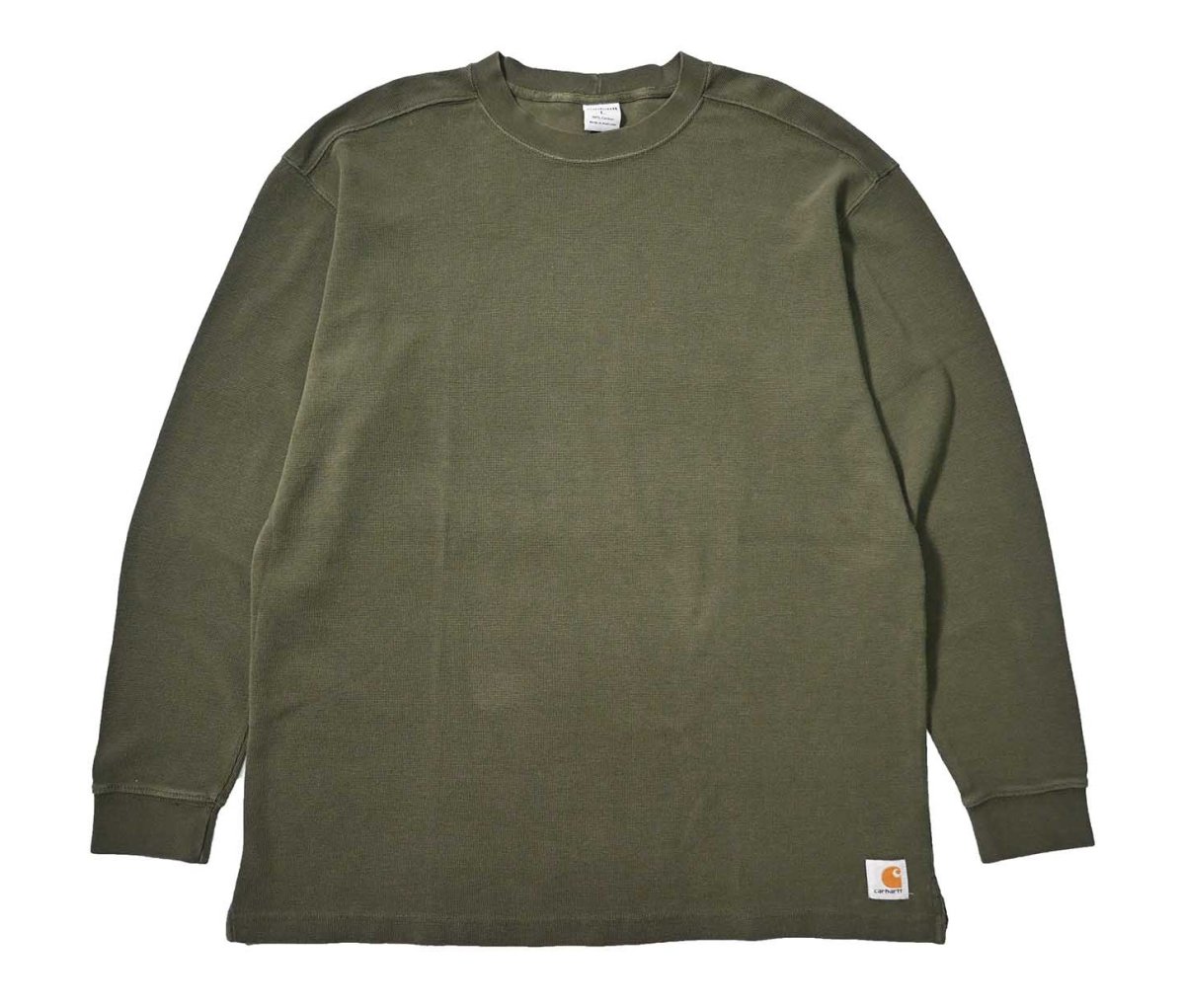 画像1: Used Carhartt L/S Thermal Olive (1)