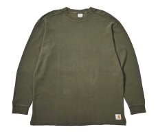 画像1: Used Carhartt L/S Thermal Olive (1)