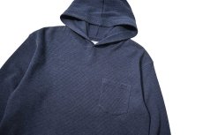 画像2: Used Stussy L/S Thermal Hoodie Navy (2)