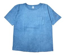 画像1: Deadstock Champion × ART MORIYA T1011 Heavy Weight S/S Blank Pocket T-Shirt Indigo Dye (1)