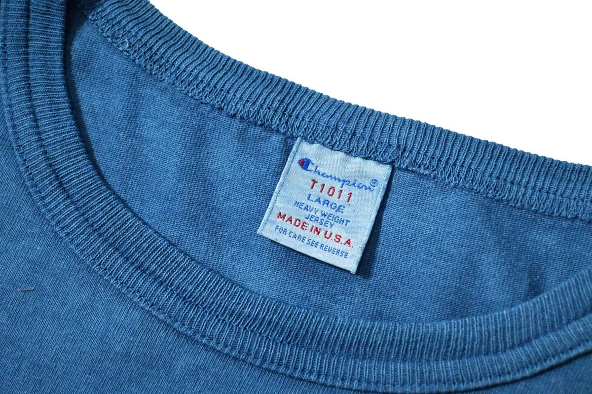画像3: Deadstock Champion × ART MORIYA T1011 Heavy Weight S/S Blank Pocket T-Shirt Indigo Dye (3)