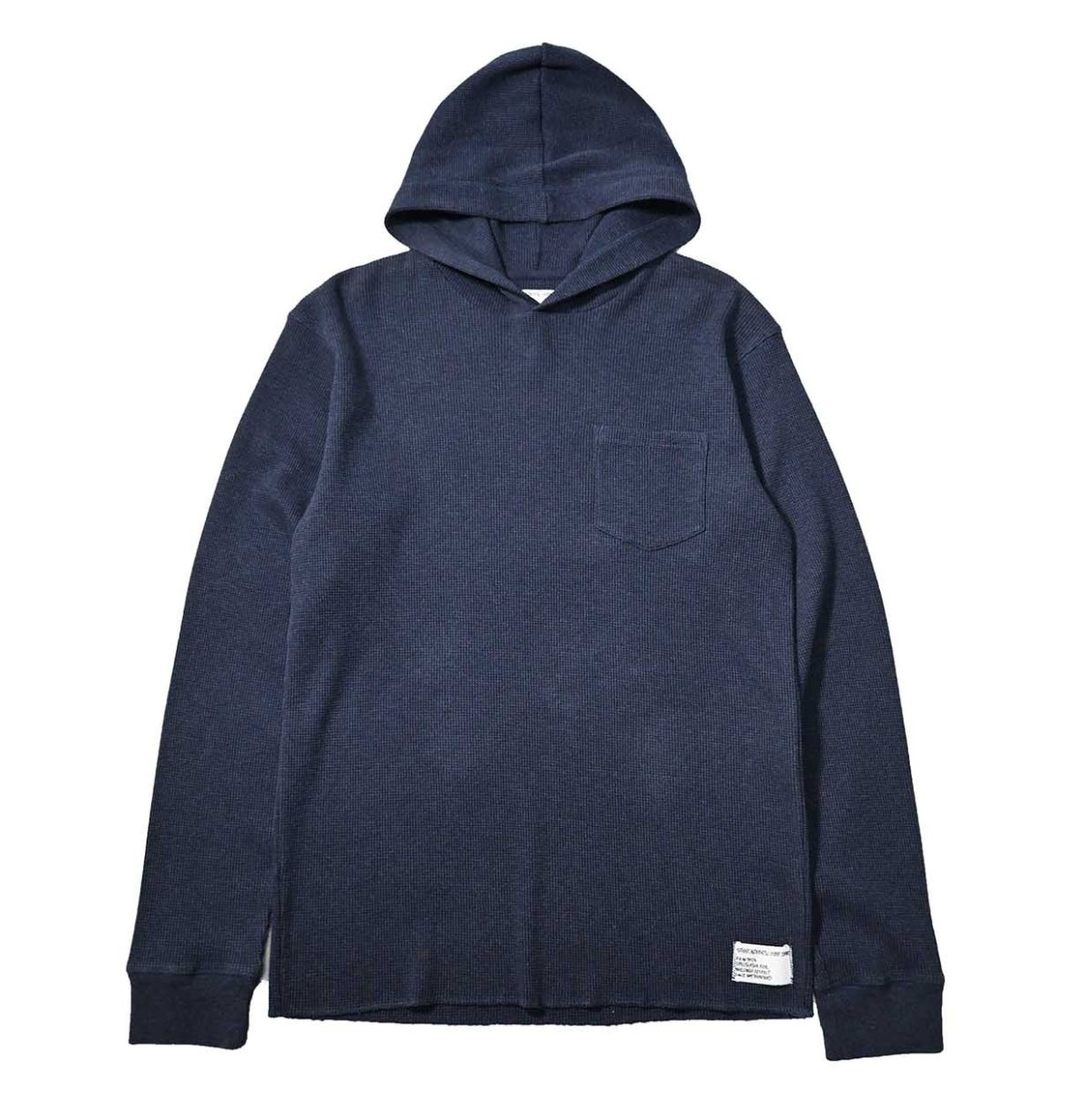 画像1: Used Stussy L/S Thermal Hoodie Navy (1)