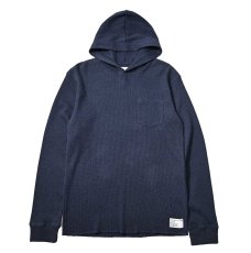 画像1: Used Stussy L/S Thermal Hoodie Navy (1)