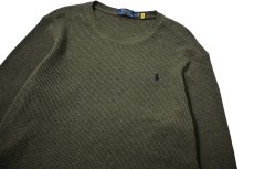 画像2: Used Polo Ralph Lauren L/S Thermal Olive (2)