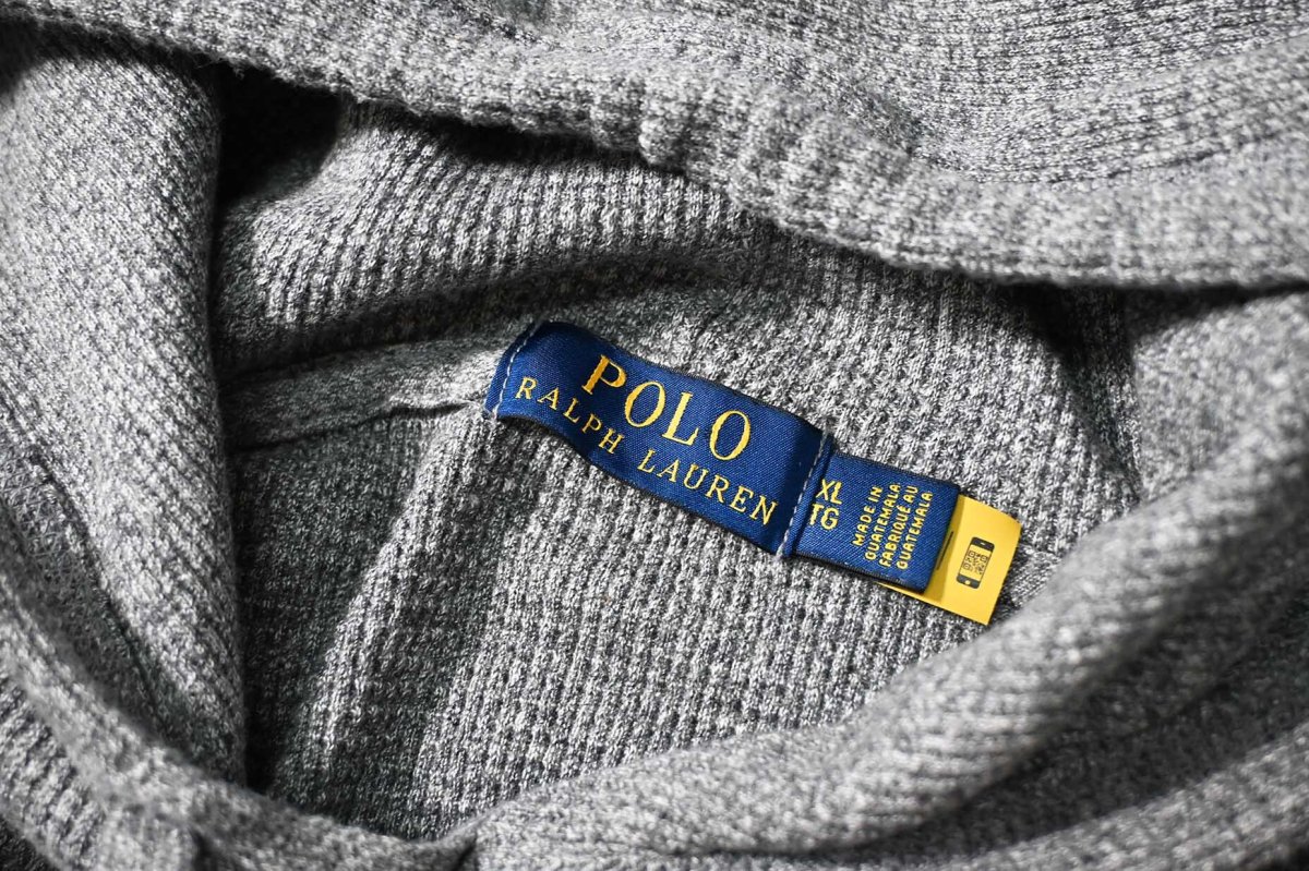 画像4: Used Polo Ralph Lauren L/S Thermal Hoodie Grey (4)
