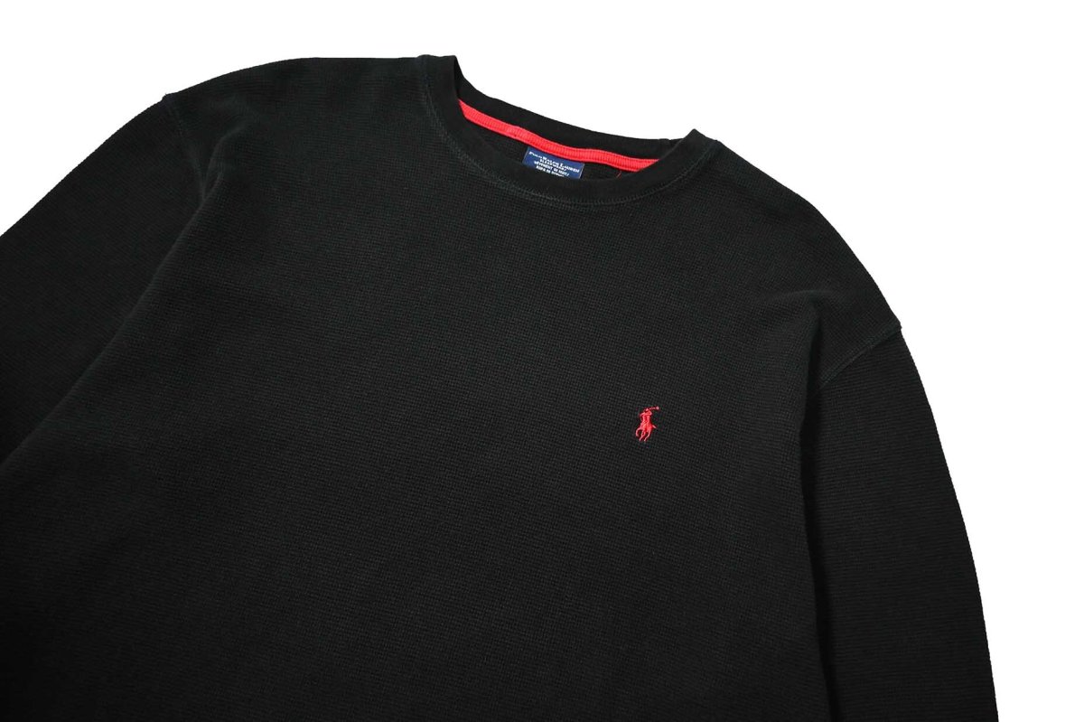 画像2: Used Polo Ralph Lauren L/S Thermal Black (2)