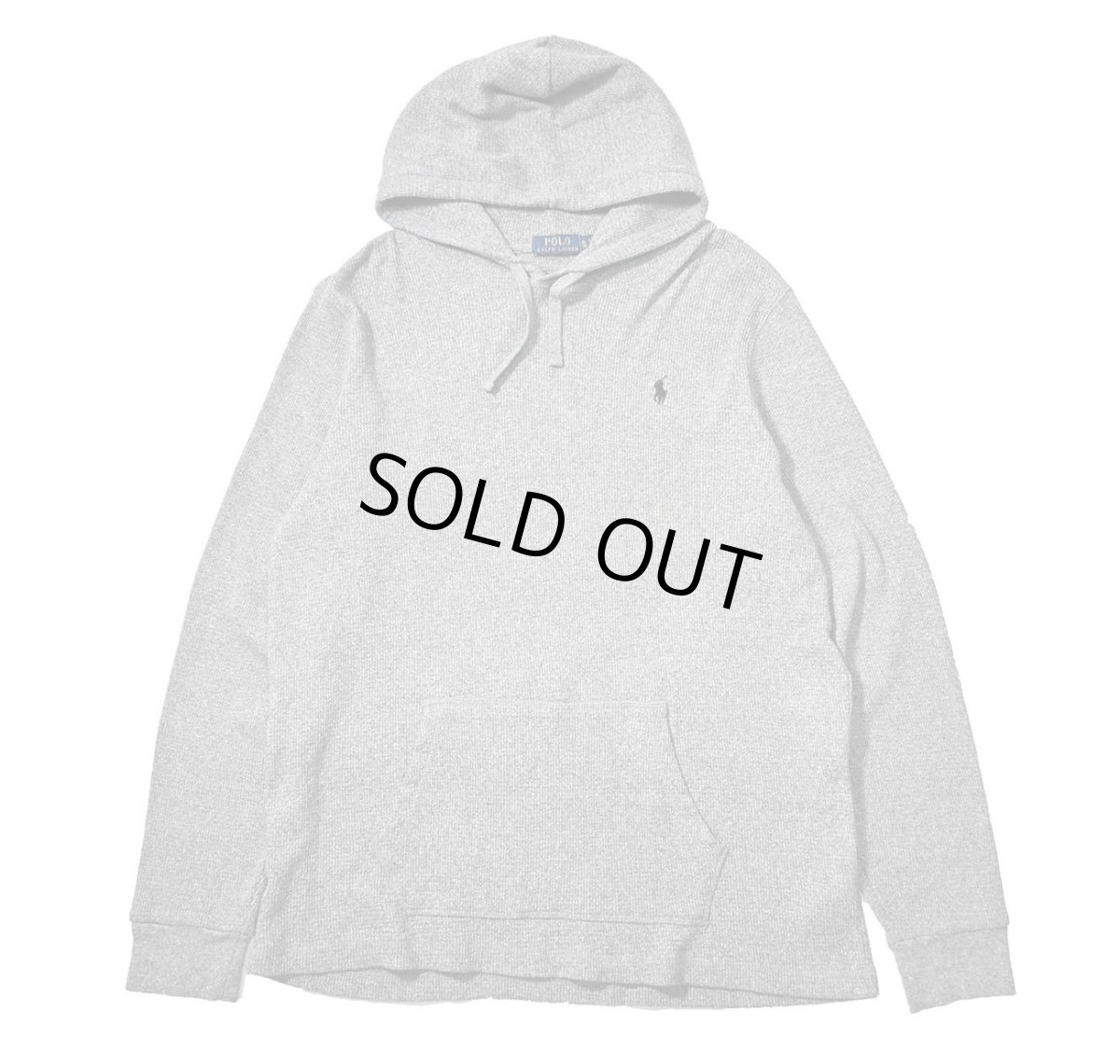 画像1: Used Polo Ralph Lauren L/S Thermal Hoodie Grey (1)