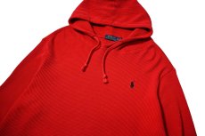 画像2: Used Polo Ralph Lauren L/S Thermal Hoodie Red (2)