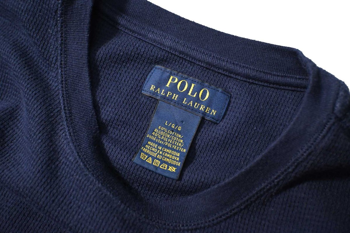 画像4: Used Polo Ralph Lauren L/S Thermal Navy (4)