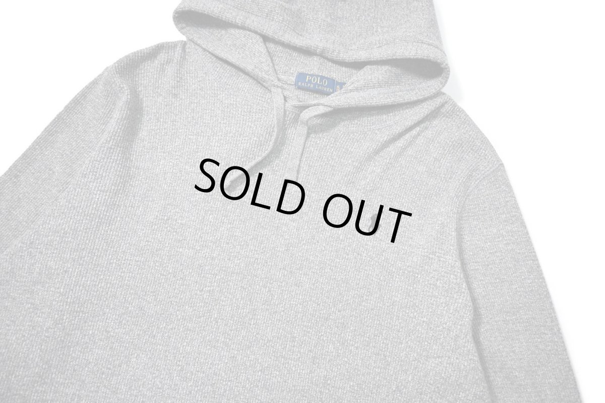 画像2: Used Polo Ralph Lauren L/S Thermal Hoodie Grey (2)