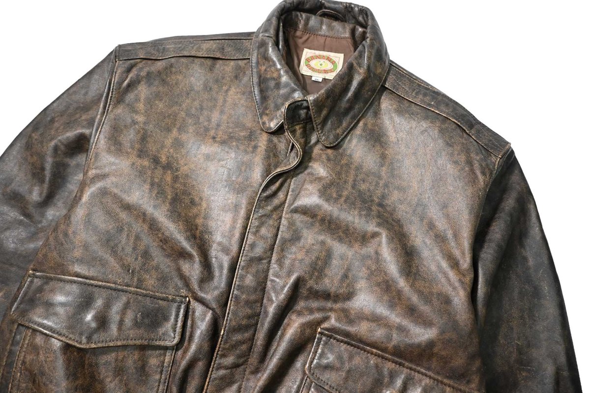 画像3: 80s Used Banana Republic Type A-2 Leather Flight Jacket (3)