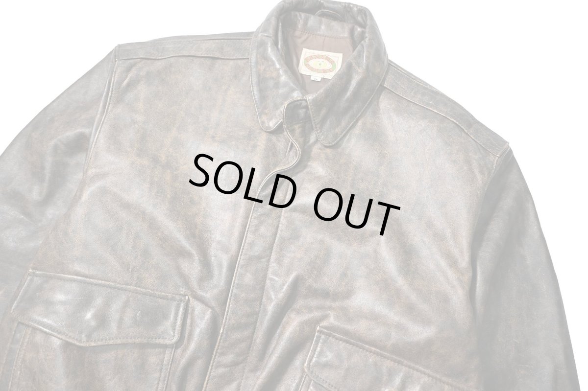 画像3: 80s Used Banana Republic Type A-2 Leather Flight Jacket (3)