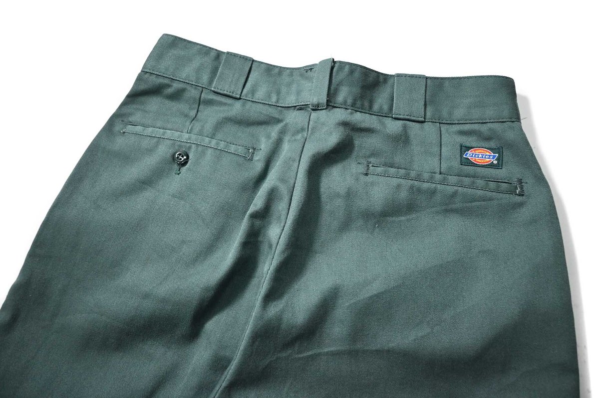 画像4: 90s Used Dickies 874 Work Pants Cut Off Lincoln Green made in USA (4)