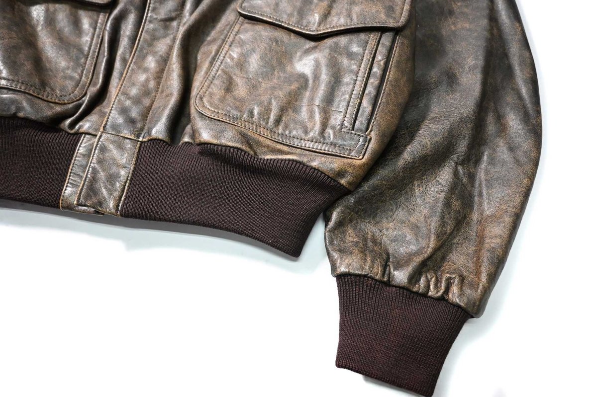 画像4: 80s Used Banana Republic Type A-2 Leather Flight Jacket (4)
