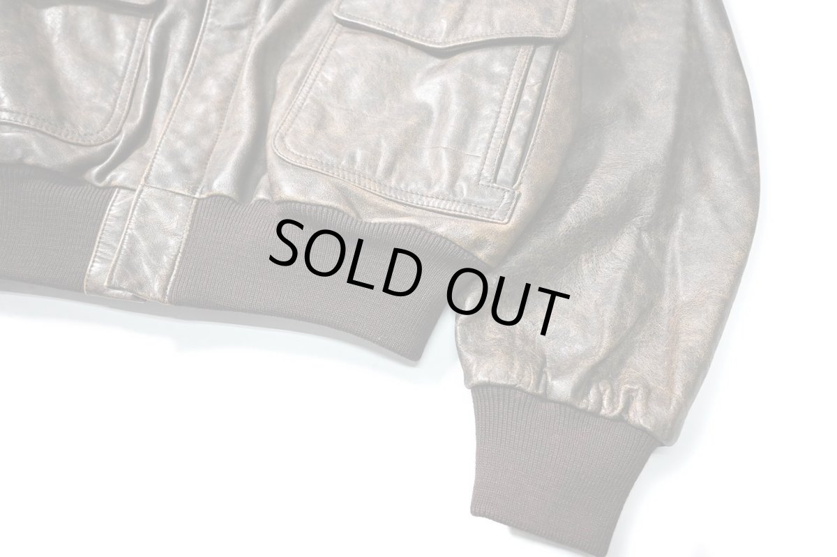 画像4: 80s Used Banana Republic Type A-2 Leather Flight Jacket (4)