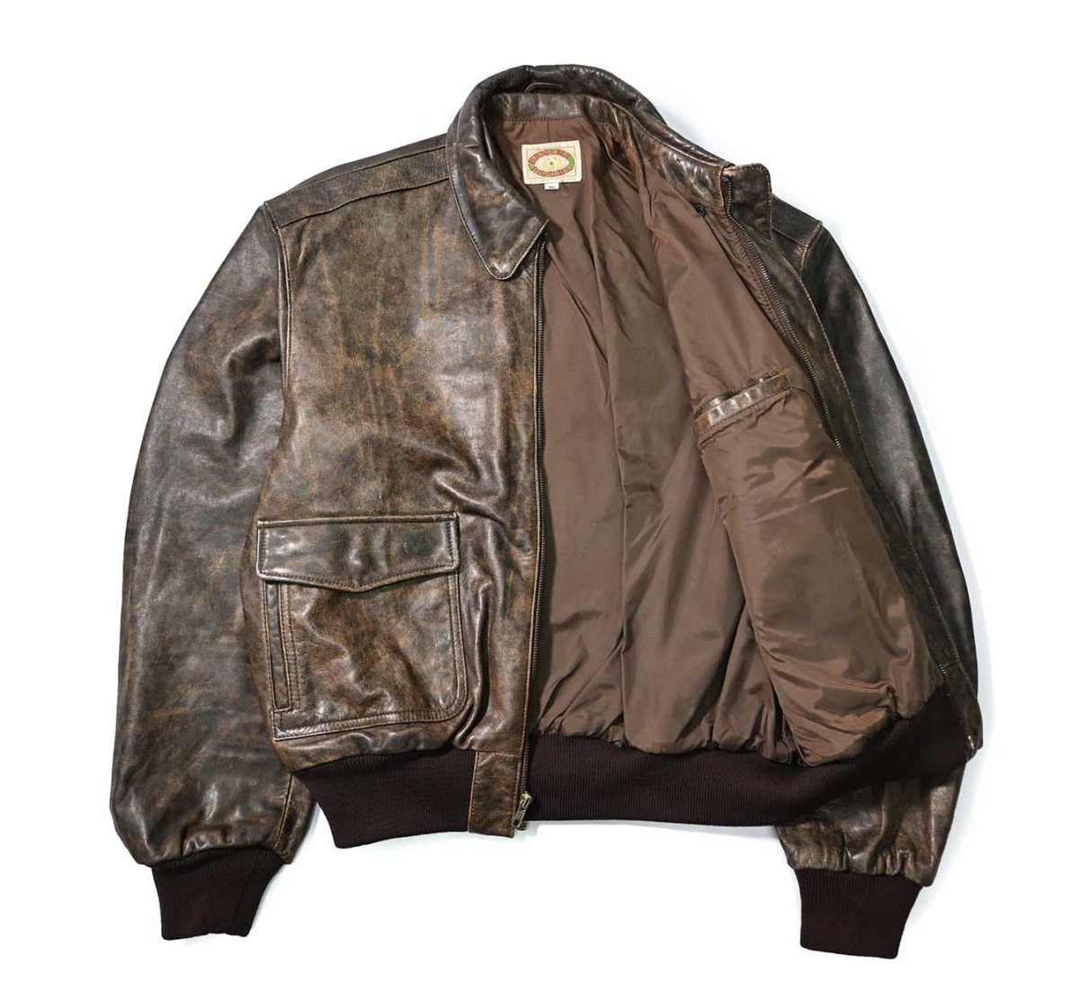 画像5: 80s Used Banana Republic Type A-2 Leather Flight Jacket (5)