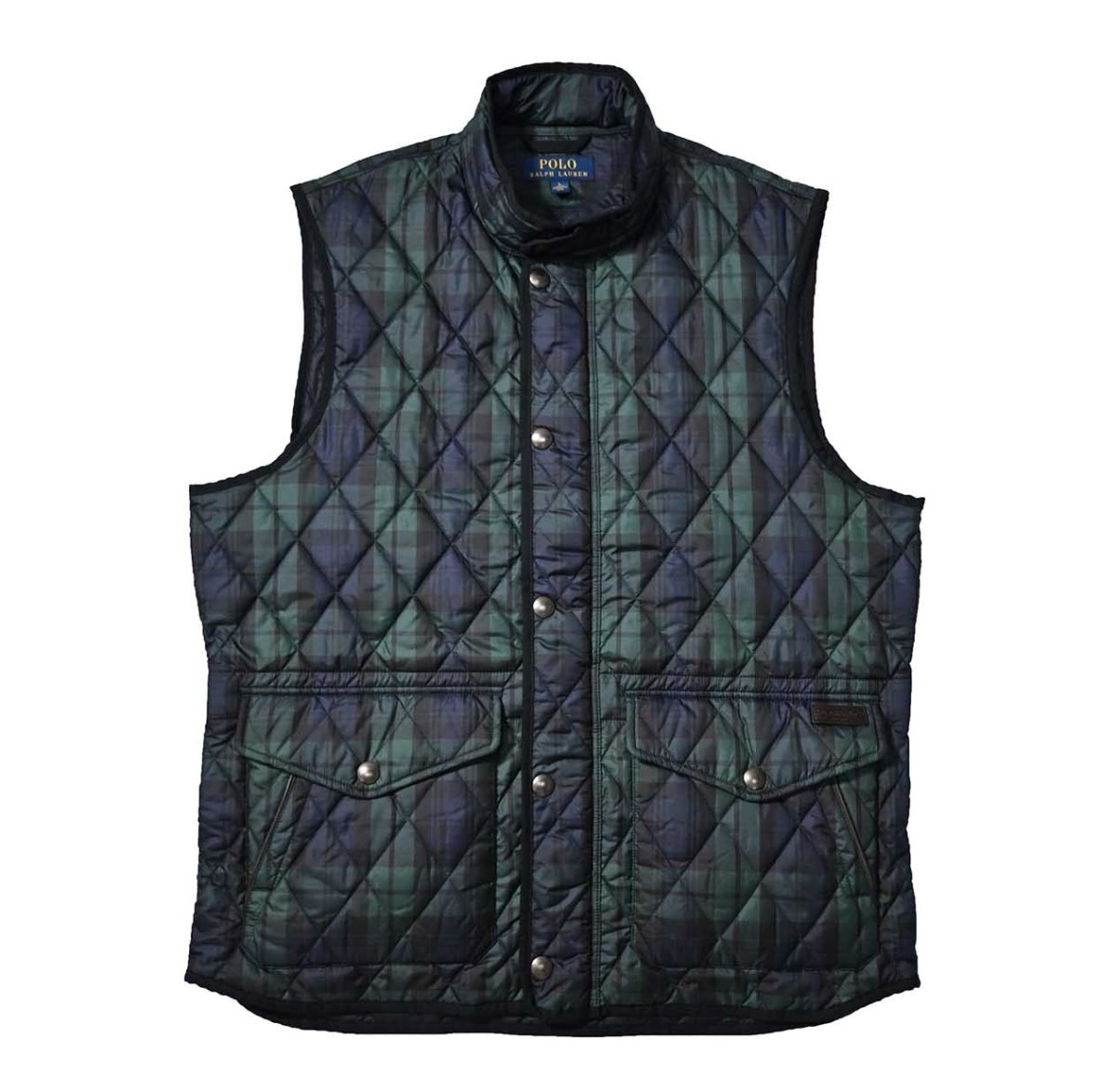 画像1: Used Polo Ralph Lauren Quilting Vest Black Watch ラルフローレン (1)