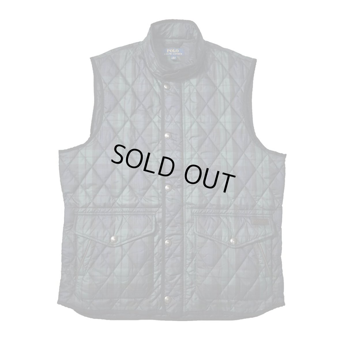 画像1: Used Polo Ralph Lauren Quilting Vest Black Watch ラルフローレン (1)