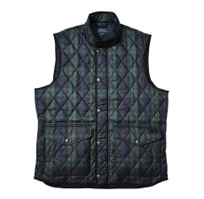 画像1: Used Polo Ralph Lauren Quilting Vest Black Watch ラルフローレン (1)
