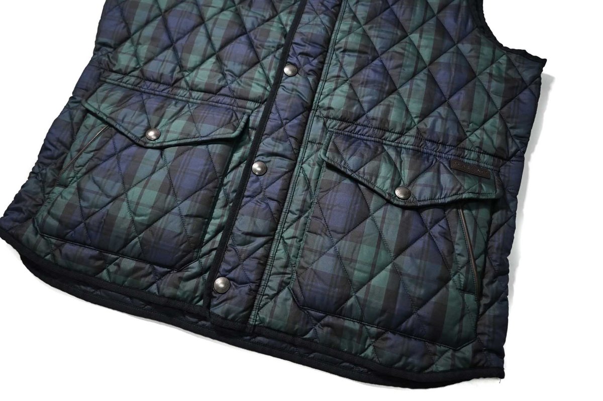 画像4: Used Polo Ralph Lauren Quilting Vest Black Watch ラルフローレン (4)