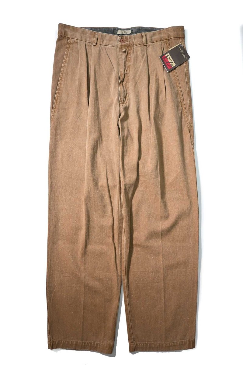 画像1: 90s Deadstock EZ's Haggar Pleated Trouser Brown (1)