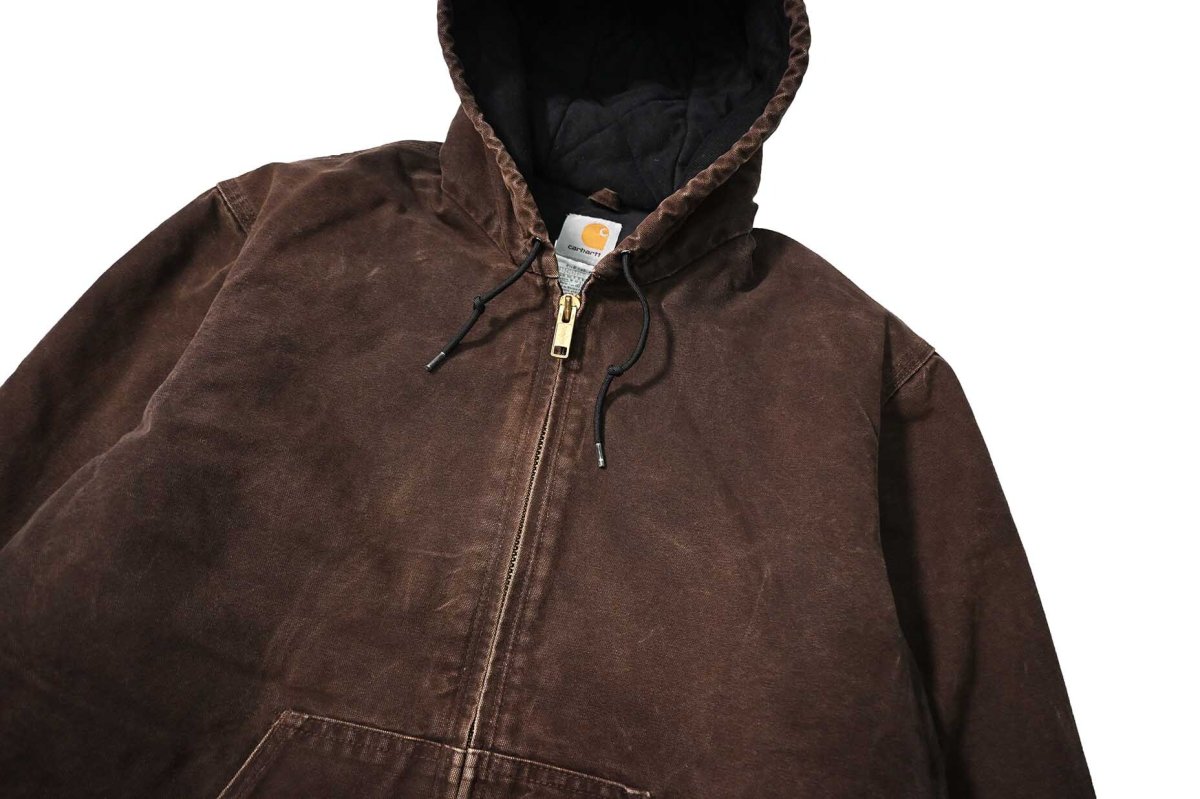 画像3: 09' Used Carhartt Quilted Flannel Lined Active Jacket Dark Brown (3)