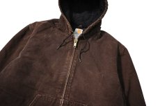 画像3: 09' Used Carhartt Quilted Flannel Lined Active Jacket Dark Brown (3)