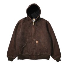 画像1: 09' Used Carhartt Quilted Flannel Lined Active Jacket Dark Brown (1)