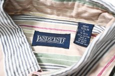 画像3: 90s Used Lands' End Stripe B/D Shirt (3)