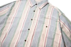 画像2: 90s Used Lands' End Stripe B/D Shirt (2)