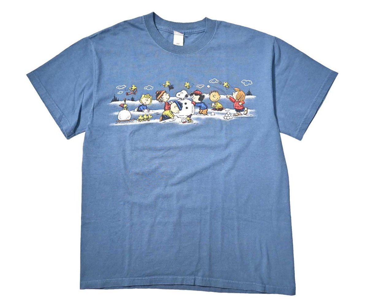 画像1: 00s Used Peanuts Print Tee (1)