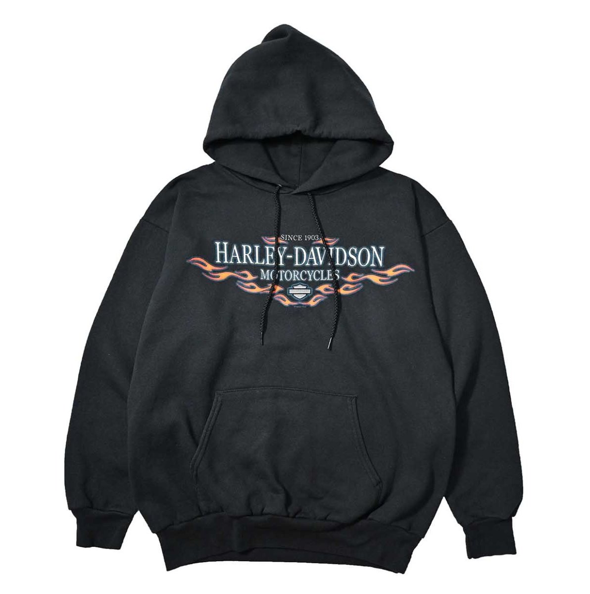 画像1: 00s Used Harley-Davidson Print Sweat Hoodie (1)