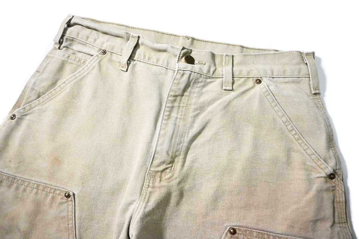 画像2: 07' Used Carhartt Duck Double Knee Carpenter Pants Tan カーハート (2)