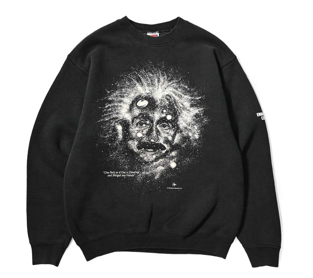 画像1: 90s Used Cotton Expressions Albert Einstein Print Sweat Shirt (1)