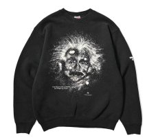 画像1: 90s Used Cotton Expressions Albert Einstein Print Sweat Shirt (1)